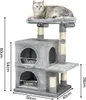 lionto Arbre à chat pour chats 80 cm, avec 2 grottes, lit Voir les images du produit 5