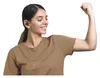 A woman is flexing her arm while wearing earbuds. Anteprima dell’immagine prodotto