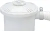 A close-up view of a white pool filter pump with a ribbed hose attached. Produktbild-Vorschau