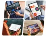 A collage of four images showing a tablet being used for different purposes: watching videos, browsing content, navigation, and gaming. Produktbild-Vorschau