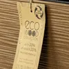 A close-up of a product tag with eco-friendly information. Náhled obrázku produktu
