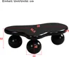 A black coffee table with rounded edges and spherical legs, shown with dimensions indicated by red lines and numbers. Voir les images du produit