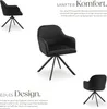 tectake® Samt-Drehstuhl Lona gepolstert 56 x 59 x 81 cm Produktbild-Vorschau 3