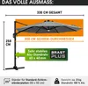 BRAST Alu Sonnenschirm Ampelschirm   Ø300cm Grau + LEDs   Produktbild-Vorschau 2