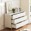 Kommode mit 6 Schubladen, elegantem Prägedesign, goldenen Produktbild-Vorschau 6