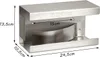 A stainless steel wall mount for disposable gloves, with dimensions indicated. Anteprima dell’immagine prodotto