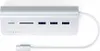 A silver Satechi USB-C hub with multiple ports and a connected USB-C cable, shown against a white background. Náhled obrázku produktu