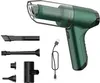 A green and transparent handheld vacuum cleaner with various attachments and a USB charging cable, displayed against a white background. Náhled obrázku produktu