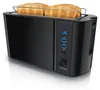 A black toaster with two slices of toast in it, shown from a diagonal angle on a white background. Náhľad obrázku produktu