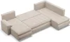 U-Sofa mit Schlaffunktion Foresta, Ottomane, Beige Produktbild-Vorschau 3