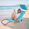Chaise longue à roulettes avec toit Chaise longue pliante Voir les images du produit 14