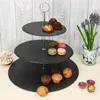 Schiefer-Etagere Rina schwarz 3-stöckig Ø35cm Produktbild-Vorschau 3