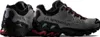 Graue La Sportiva Ultra Raptor II Leather Woman GTX Schuhe mit schwarzen und roten Details und Profilsohle Produktbild-Vorschau