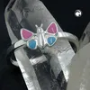 Ring Kinderring Schmetterling rosa hellblau Silber 925 Produktbild-Vorschau 2