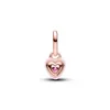 A pink heart-shaped charm with a rose gold bail, set against a white background. Produktbild-Vorschau