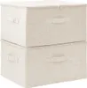 Aufbewahrungsboxen 2 Stk. Stoff 43x34x23 cm Creme Produktbild-Vorschau 1