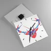 Wanduhr - Quadrat - Glasuhr - Abstraktion Hörner - 30x30cm Produktbild-Vorschau 2