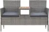 vidaXL 2-Sitzer-Gartenbank mit Teetisch 143 cm Poly Rattan Produktbild-Vorschau 1