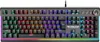 A black mechanical gaming keyboard with RGB lighting. Produktbild-Vorschau