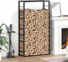 vidaXL Porta legna nero opaco 80x28x154 cm acciaio Anteprima dell’immagine prodotto 7