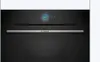 Close-up front view of a black Bosch oven with a silver handle and a touch-sensitive control panel. Anteprima dell’immagine prodotto