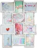 A collage of a distressed white multi-photo frame displaying various pastel-colored, heart-themed images. Produktbild-Vorschau