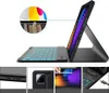 A collage of images showing a tablet with a keyboard case, close-ups of its features, and a hand interacting with it. Produktbild-Vorschau