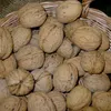 A close-up view of a basket filled with walnuts. Produktbild-Vorschau