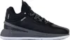 A studio shot of a single black Adidas D Rose 11 basketball shoe against a white background. Produktbild-Vorschau