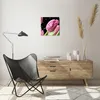 Wanduhr - Quadrat - Glasuhr - Tulpe Blumen Tau - 30x30cm - Produktbild-Vorschau 6