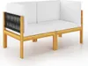 vidaXL 2 Sitzer Gartenbank mit Kissen Massivholz Akazie - Produktbild-Vorschau 2