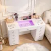 VANITII Kaptafel met LED RGB-verlichting 11 lades Wit 130 x Productafbeelding-voorbeeld 11