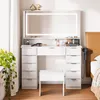 Mondeer Schminktisch mit Hocker, 3-Stufen LED-Spiegel, 11 Produktbild-Vorschau 3