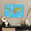 MuchoWow® Poster Weltkarte Kinder - Modern - Symbole 90x60 Produktbild-Vorschau 3