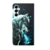 A flip phone case with a wolf design. Produktbild-Vorschau