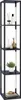 A tall, narrow black shelf unit with items displayed on each shelf. Produktbild-Vorschau