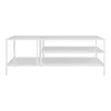 A white metal coffee table with multiple shelves, shown against a white background. Voir les images du produit