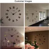 A collage of four images showing different installations of a DIY wall clock with Roman numerals. Produktbild-Vorschau