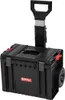 A black rolling tool box with a retractable handle. Náhled obrázku produktu