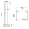 Technical drawings and dimensions of a furniture leg. Produktbild-Vorschau