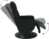 A black recliner chair shown from the side with arrows indicating its reclining and footrest movement. Náhľad obrázku produktu