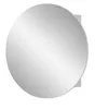 A round mirror cabinet with a white frame, shown against a white background. Produktbild-Vorschau