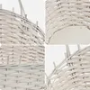 Collage of close-up shots of a white wicker basket. Podgląd zdjęcia produktu