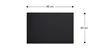 A black rectangular board with dimensions indicated by arrows and text. Podgląd zdjęcia produktu