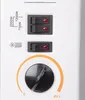 Close-up of the control panel of a white heater, showing switches and a rotary dial. Náhľad obrázku produktu
