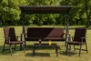 Auflagen für Hollywoodschaukel 170x50 + 170x50 cm braun Produktbild-Vorschau 4