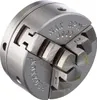 A close-up, angled view of a metal three-jaw chuck, likely for a lathe or similar machine tool. Anteprima dell’immagine prodotto