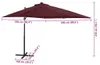 vidaXL Parasol świetlny z oświetleniem LED 250 cm Bordowy Podgląd zdjęcia produktu 6