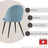 Albatros Esszimmerstühle mit Samt-Bezug 4er Set CAPO, Blau Produktbild-Vorschau 4