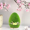 com-four® 2x Dekofigur - Osterhase und Osterei mit Schleife Produktbild-Vorschau 2